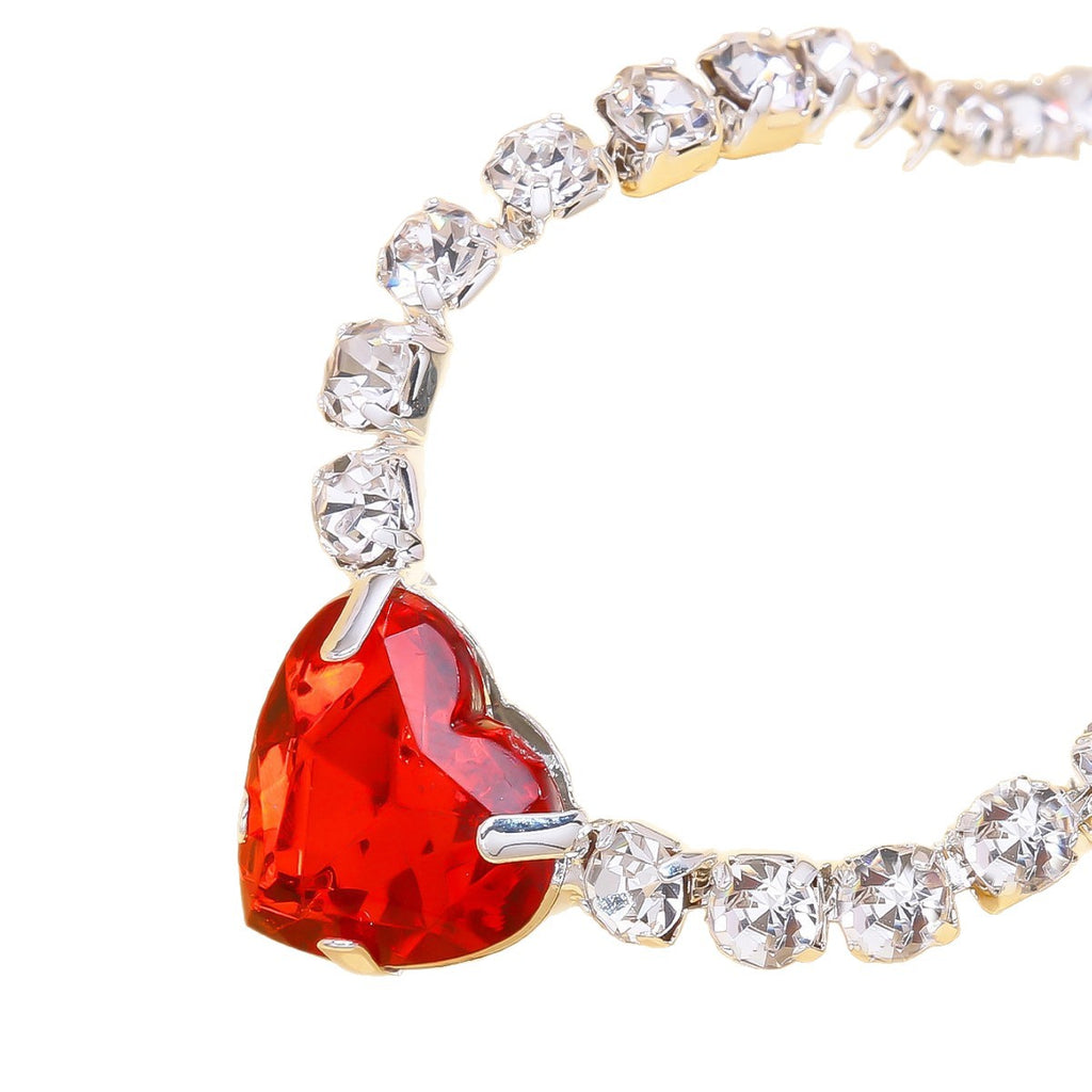 Trendy Colorful Love Collarbone Chain Versatile High-end Necklace