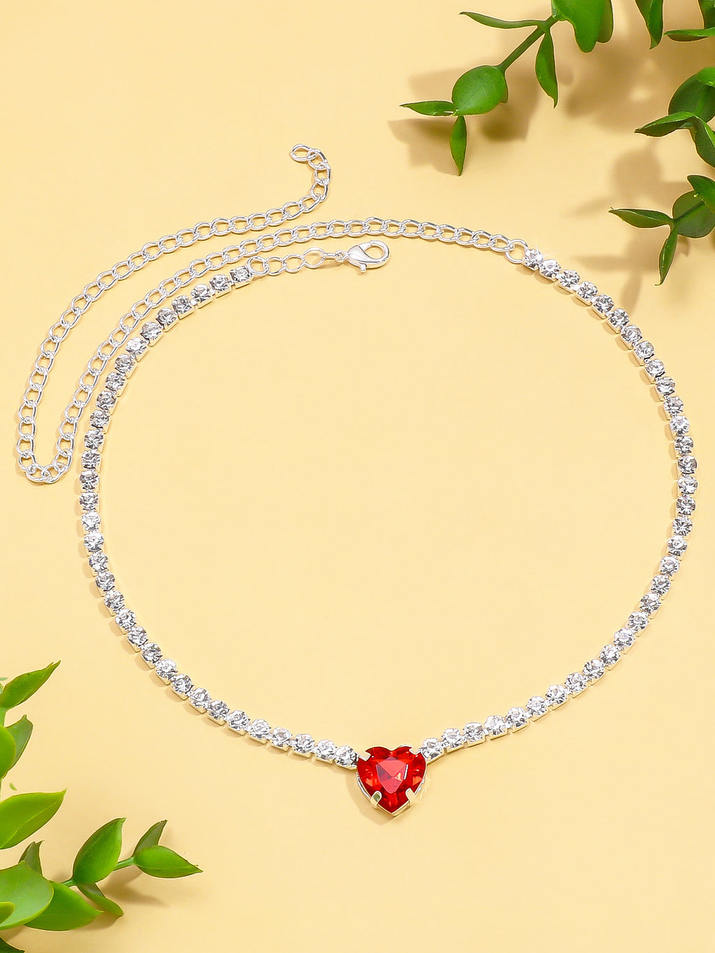 Trendy Colorful Love Collarbone Chain Versatile High-end Necklace