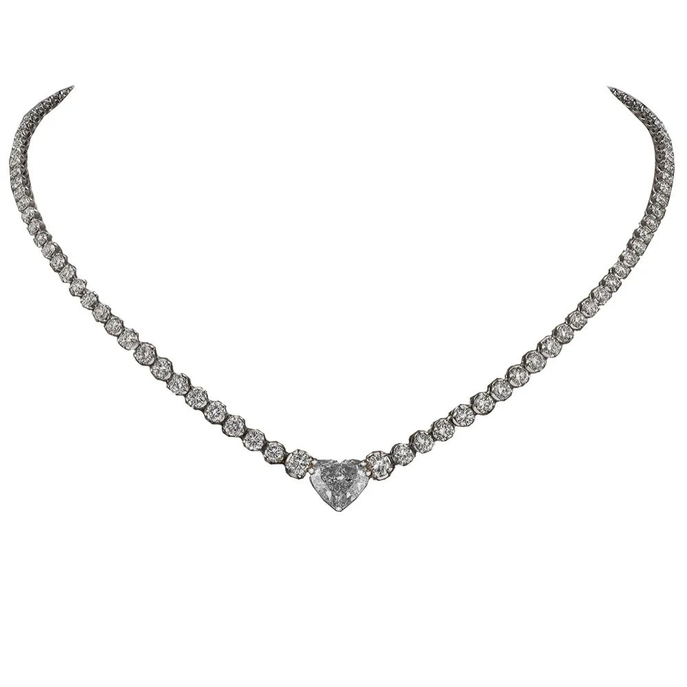 Trendy Colorful Love Collarbone Chain Versatile High-end Necklace