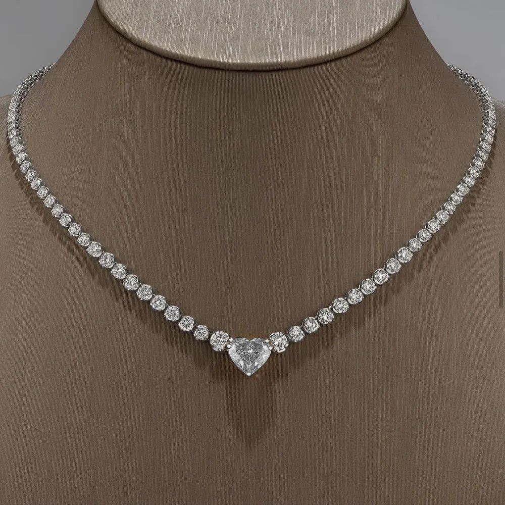 Trendy Colorful Love Collarbone Chain Versatile High-end Necklace