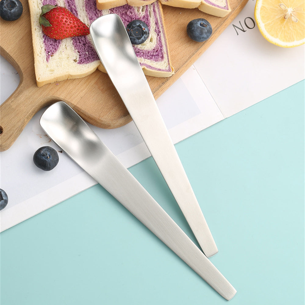Coffee Dessert Golden Small Flat Spoon Stainless Steel Coffee Scoop Mixer Stirring Icecream Stirring Bar Spoon Kitchen Tableware Stainless Steel Ice Cream Spoon Dessert Spoon