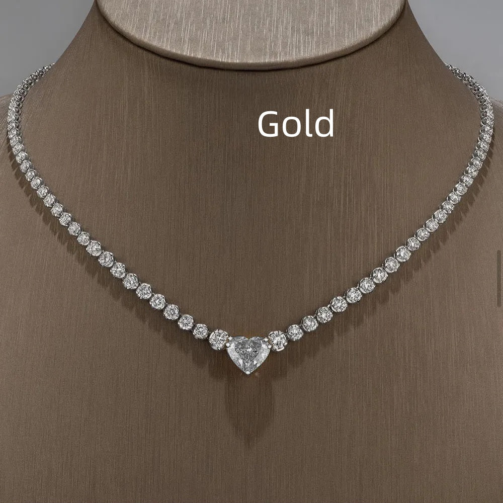 Trendy Colorful Love Collarbone Chain Versatile High-end Necklace